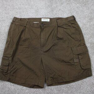 Orvis Shorts Mens 42 Brown Cargo Pockets Canvas Outdoor Heavyweight w/ 8" inseam